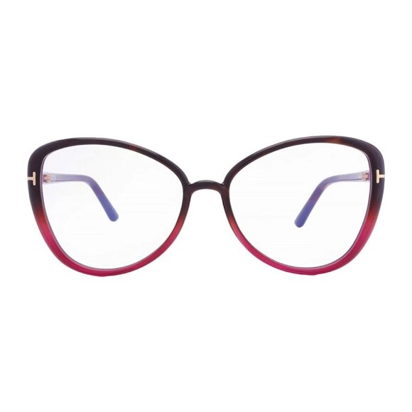 NEW TOM FORD FT5907-B/S 055 EYEGLASSES TF5907-B 055 HAVANA WOMEN BUTTERFLY - Picture 2 of 3
